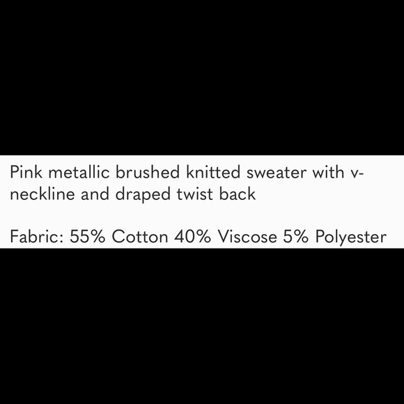 B26B🌸Obsessed! Stunning pink metallic v-neck think sweater w/twist v-back🌸 - Picture 6 of 6